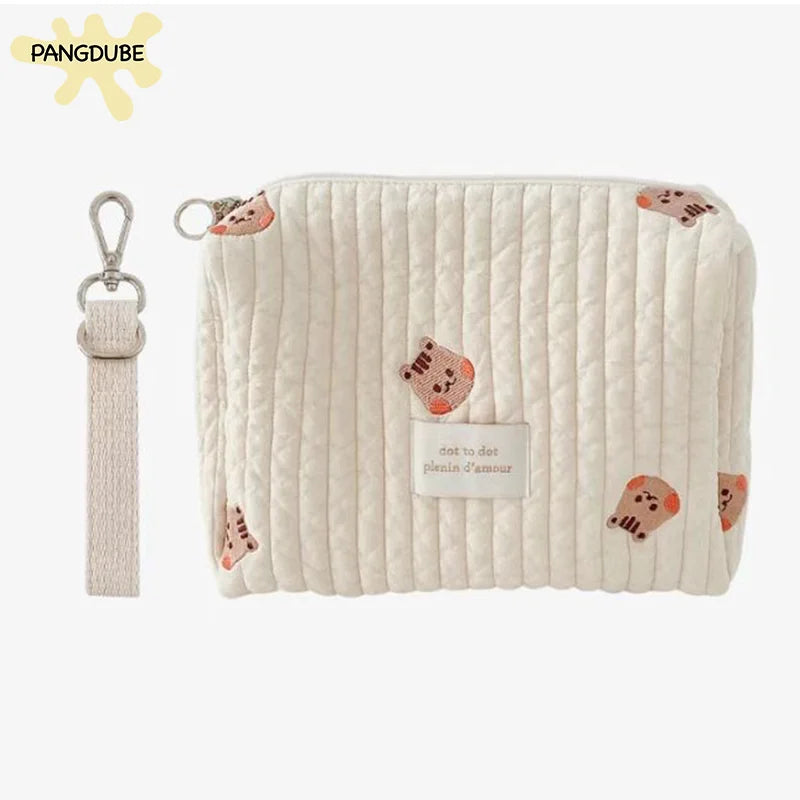 PANGDUBE Сладка чанта за бродерия за бебешка количка с кука Чанта за памперси Бебешка чанта за памперси за бебешки аксесоари Чанта за мама за бебешки неща