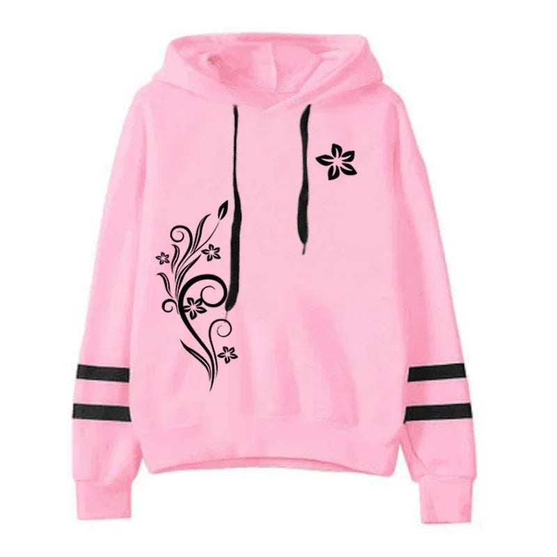 Качествен дамски анцуг, ежедневен, на открито, есенно-зимни, суитшърт с качулки, ежедневен, еднокомпонентен, раиран, суитшърт и спортни панталони, удобни за джогинг