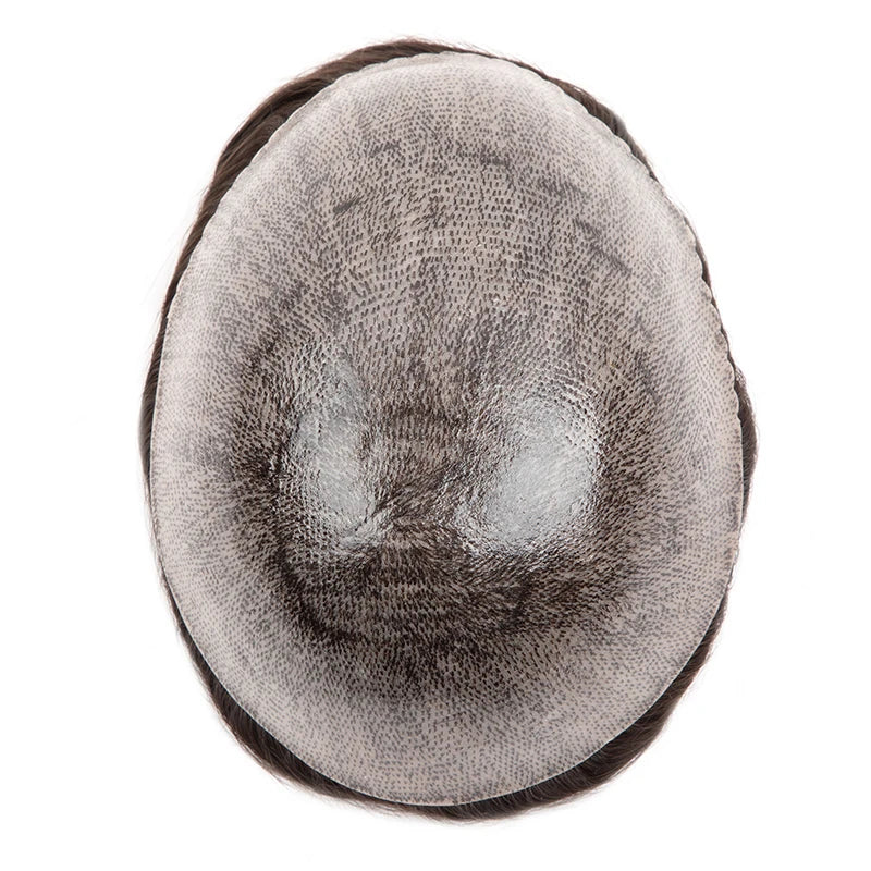 Гореща разпродажба Перуки тип „тупи“ от човешка коса за мъже 0.12-0.14 мм кожна протеза за коса мъж 6" мъжка капилярна протеза мека мъжка система за коса