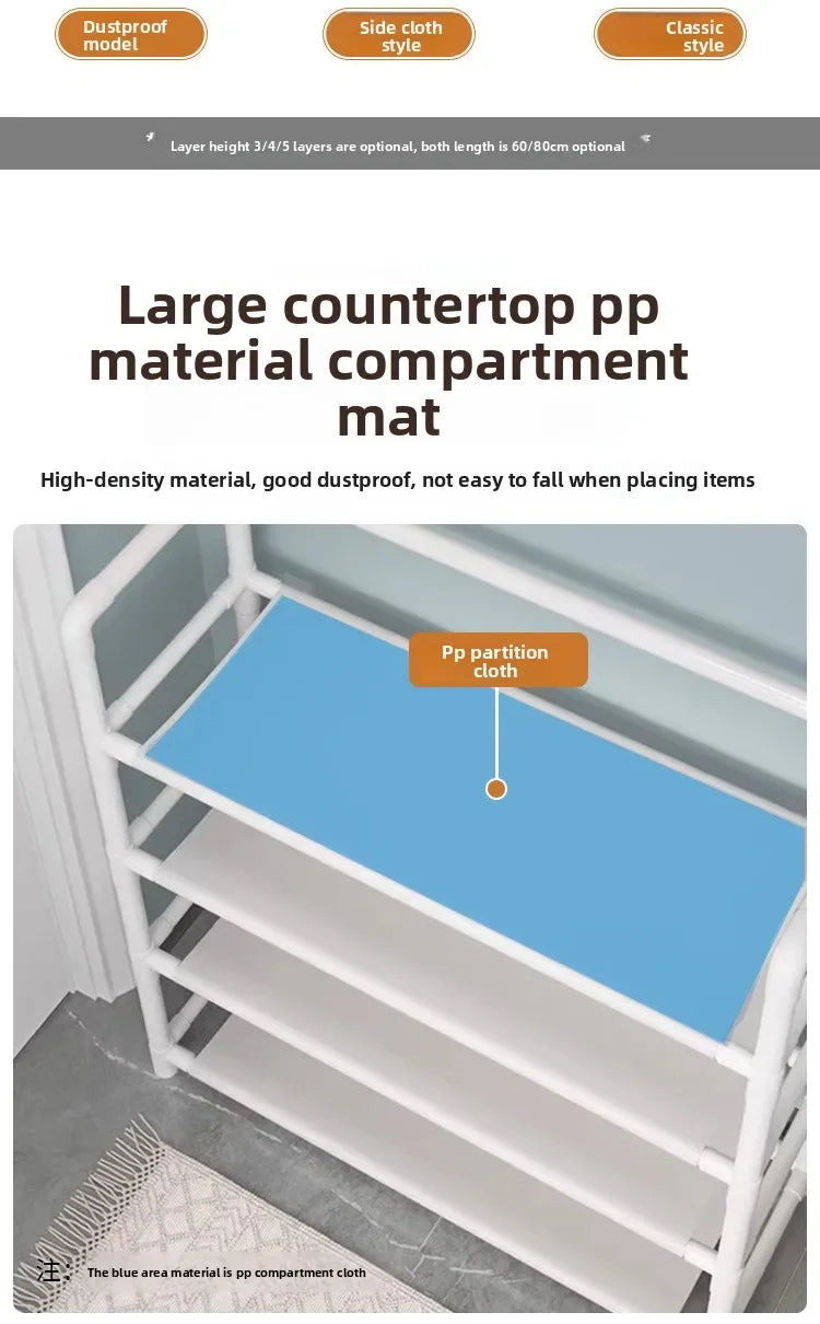 Многослойна поставка за обувки, проста домакинска интегрирана многофункционална, лесна за сглобяване врата за съхранение на обувки, шкаф за обувки, поставка за шапки