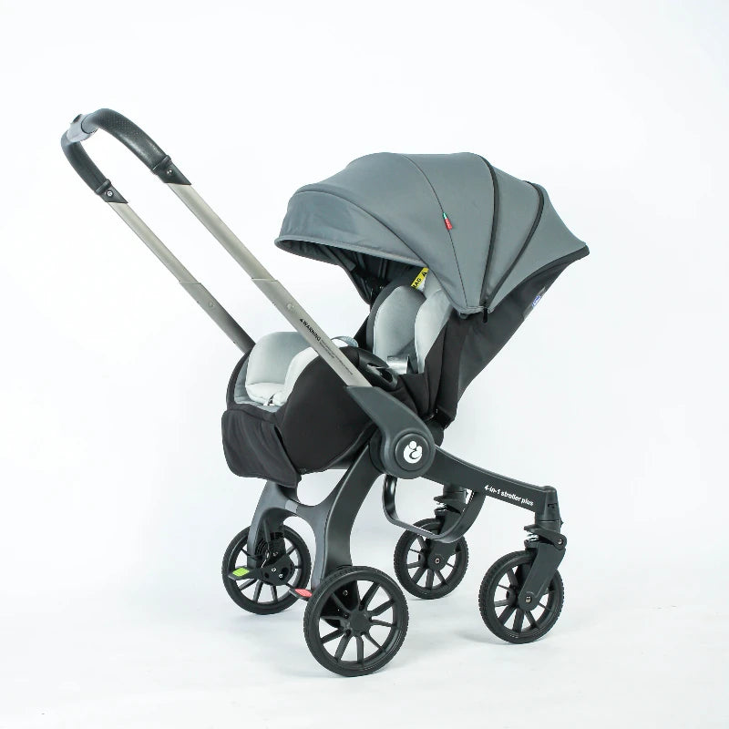 Налична в ЕС Бебешка количка 4 в 1, Многофункционална сгъваема количка с столче за кола, преносима бебешка количка 3 в 1