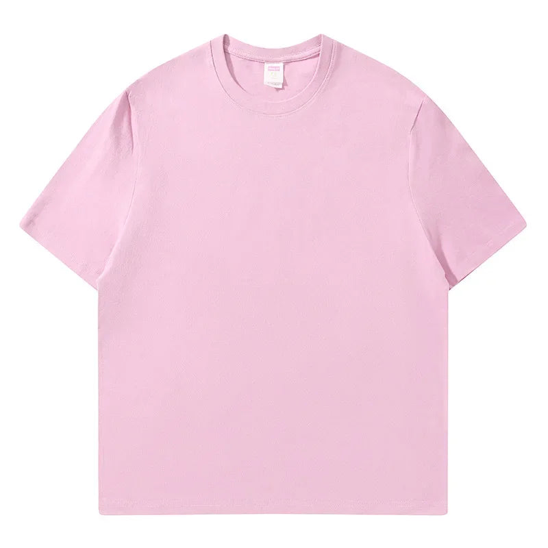 Тениски за жени 2025 Лято Топ Плътен С Къс Ръкав Свободен О-образно деколте 100% Памучни Ежедневни Дамски Тениски Harajuku Корейски Мъжки/Женски Тениски