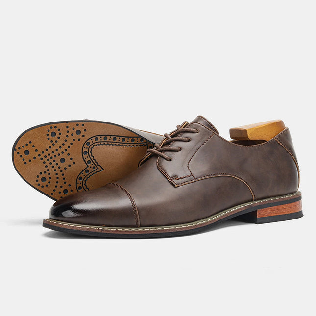 Мъжки официални обувки, модни и удобни кожени обувки от марката 2025