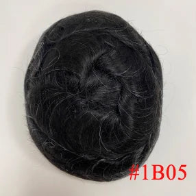 Тупи за мъже Моно PU мъжки перуки 6 инча естествена човешка коса протеза права вълна мъжка коса протеза издръжлива система за коса