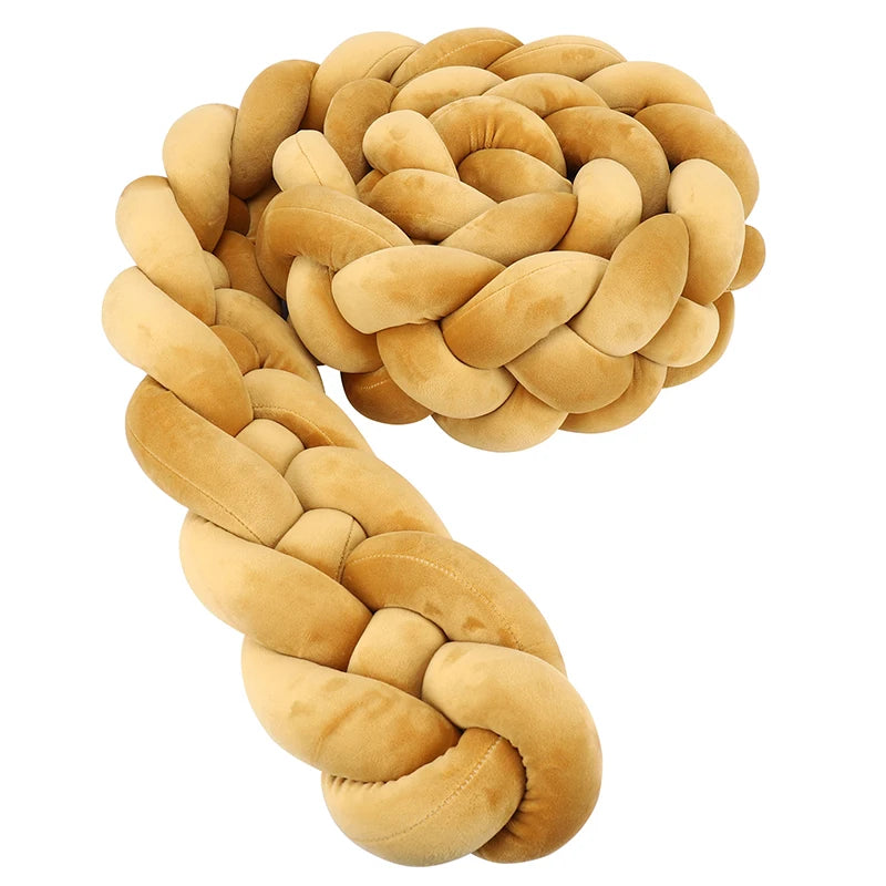 1M/2M/3M/3.6M Обиколка за детско креватче Tresse De Lit, щадяща кожата материя, декорация за бебешка стая, ръчно изработена възглавница с възли и мека подложка