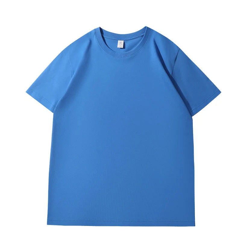 Лятна тениска за жени, памучна 2026, плътна, широка тениска, ежедневни корейски топове, плетена тениска с къс ръкав и о-образно деколте, дамски топ тениски