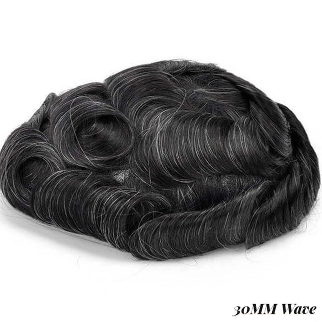 QHP Мъжка капилярна протеза Фина моно NPU перука Права къдрава перука от човешка коса Мъжка издръжлива естествена система за подмяна на коса