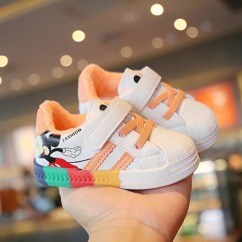 Мики Мини Детски ежедневни обувки за момичета и момчета, маратонки за деца, дишащи меки спортни обувки за бебета и малки деца, пролетни маратонки за открито