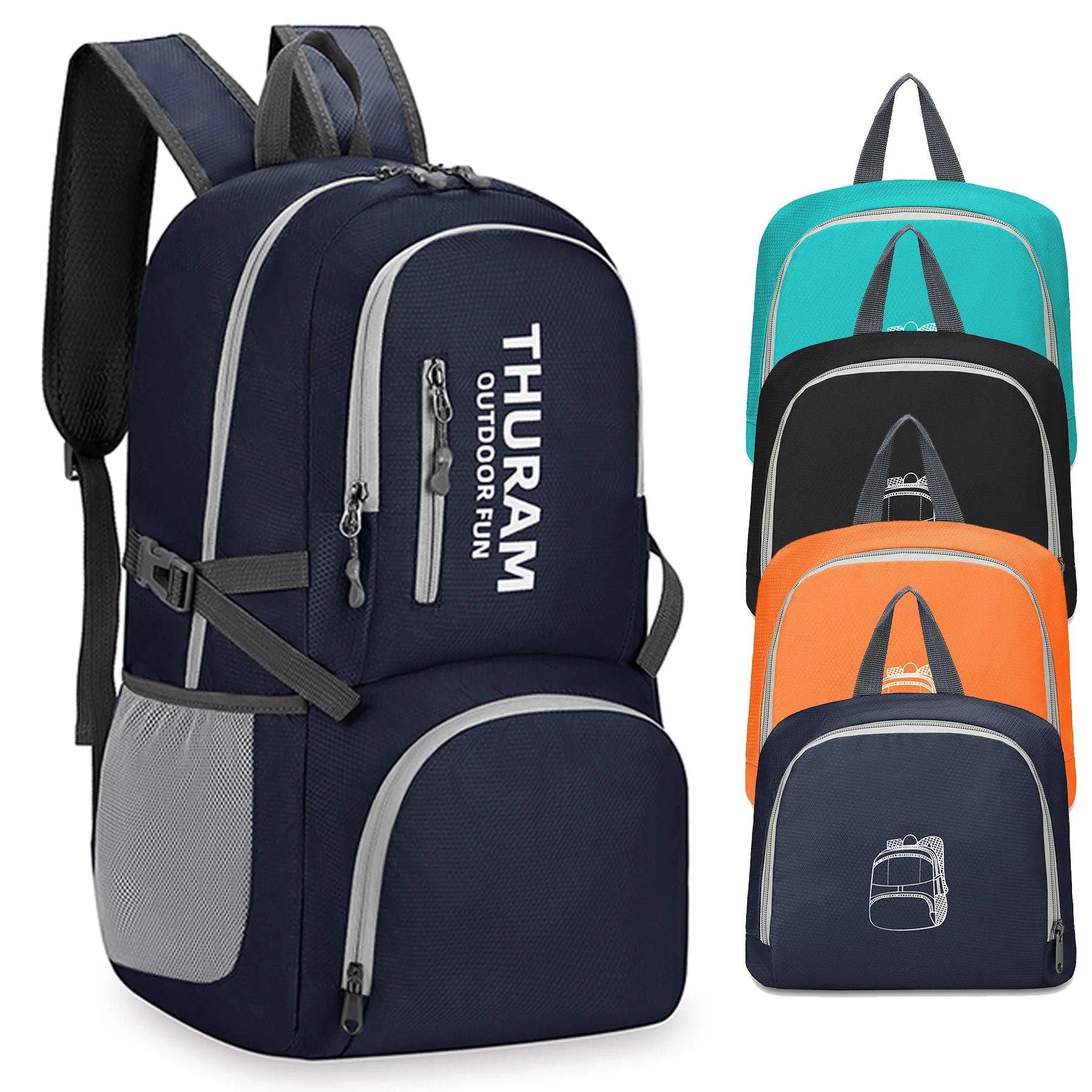 35L Раници за пътуване, дневни раници, водоустойчиви, сгъваеми, за къмпинг, леки, за преносими туристически спортове, за открито