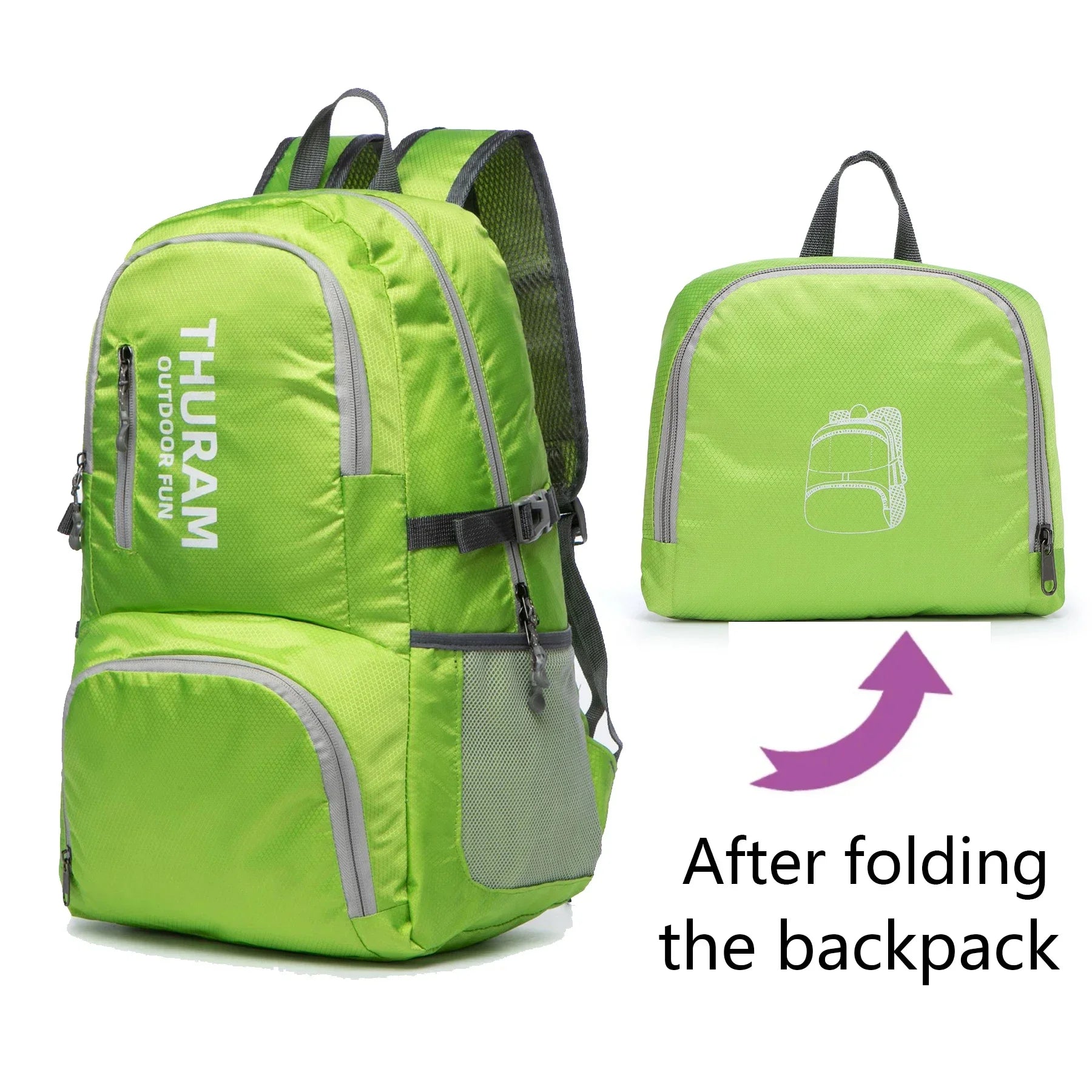 35L Раници за пътуване, дневни раници, водоустойчиви, сгъваеми, за къмпинг, леки, за преносими туристически спортове, за открито