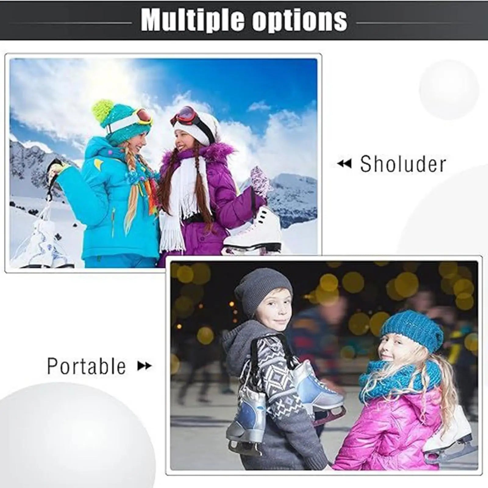 Регулируема презрамка за ски обувки, презрамка за ски и сноуборд, носене със свободни ръце, лесно пренасяне, удобство за спорт на открито