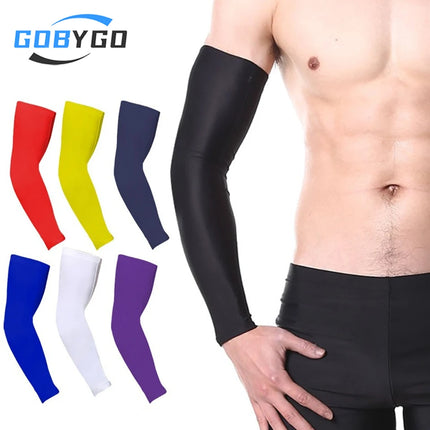 GOBYGO 1 бр. Спортни компресионни ръкави за ръце, UV защита, колоездачни ръкави, покривало за ръка, маншет, баскетбол, колоездачни ръкави, лято, бягане
