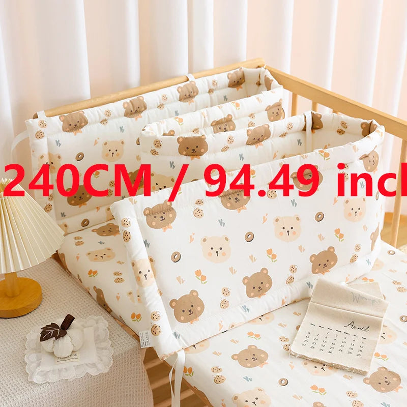 2025 Ограда за бебешко креватче Мека памучна чанта Анти-сблъсък лента Детска еднокомпонентна ограда за легло Сплескана защитна кърпа за легло Бебешка ограда