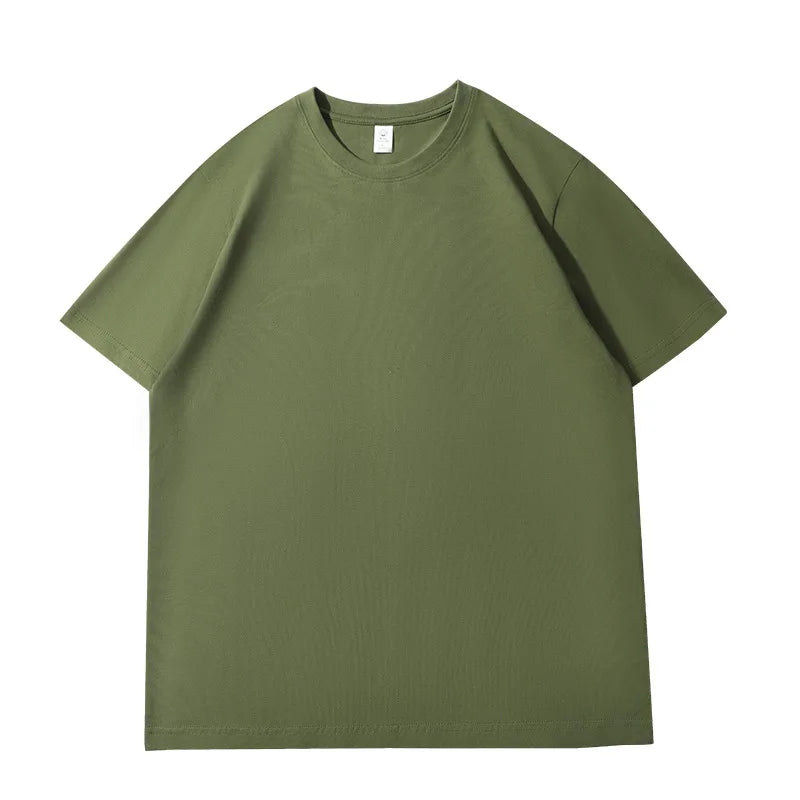 Лятна тениска за жени, памучна 2026, плътна, широка тениска, ежедневни корейски топове, плетена тениска с къс ръкав и о-образно деколте, дамски топ тениски