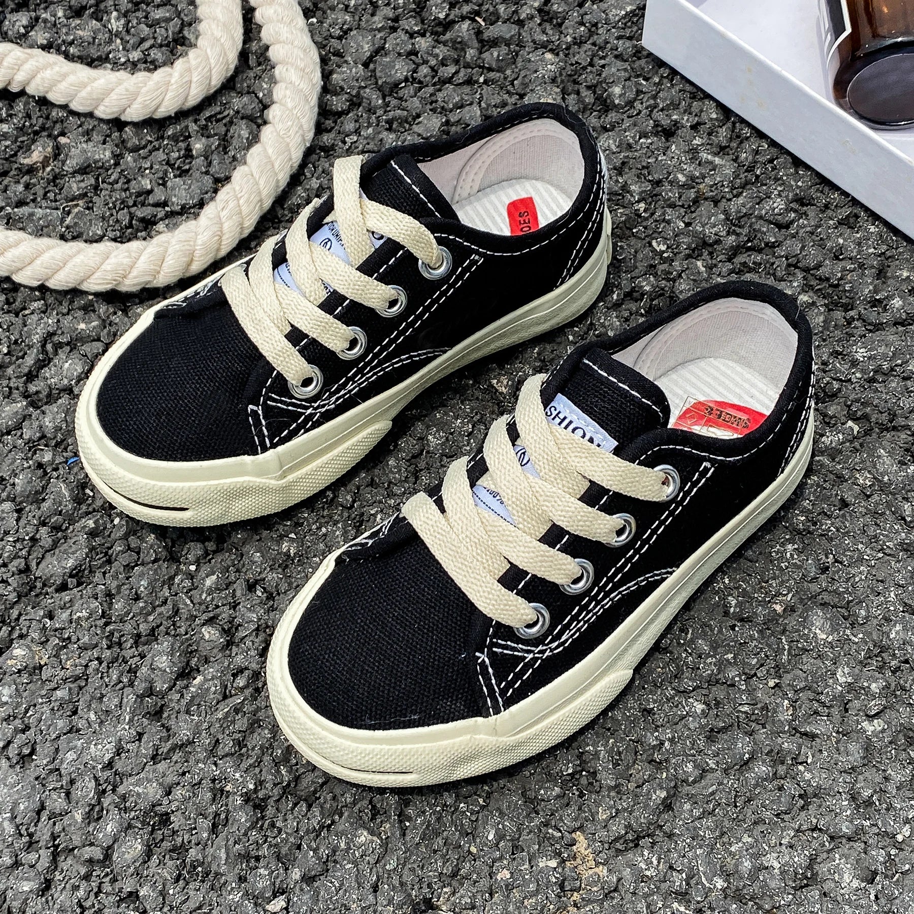 8037 Ниски, едноцветни детски платнени обувки с връзки, дишащи, за момчета и момичета, платнени обувки, удобни