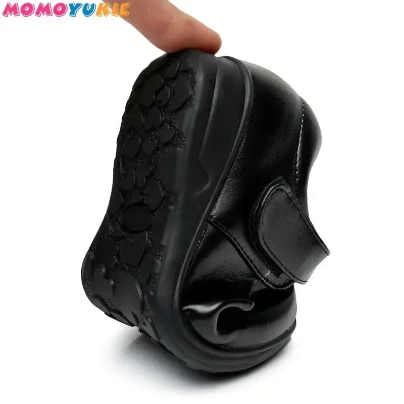 Детски обувки за парти за момичета, PU лачена кожа, принцесни маратонки, модни черни, 2022 пролетно-летни детски сандали, училищни обувки за деца