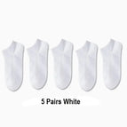 5 Pairs White / One Size