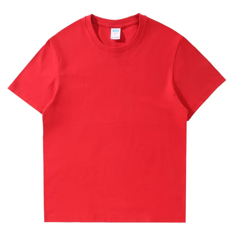 Тениски за жени 2025 Лято Топ Плътен С Къс Ръкав Свободен О-образно деколте 100% Памучни Ежедневни Дамски Тениски Harajuku Корейски Мъжки/Женски Тениски