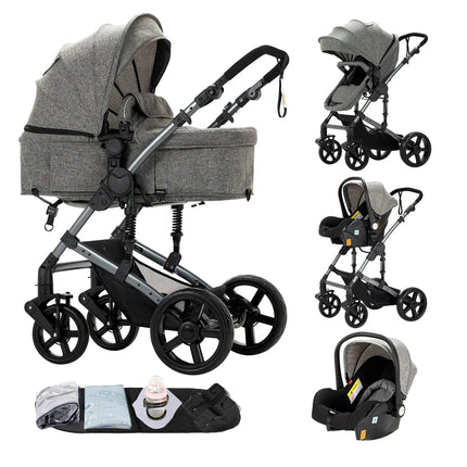 Бебешка количка 3 в 1 система за пътуване Колички за новородени Pushichair столче за кола количка висока височина леки бебешки колички