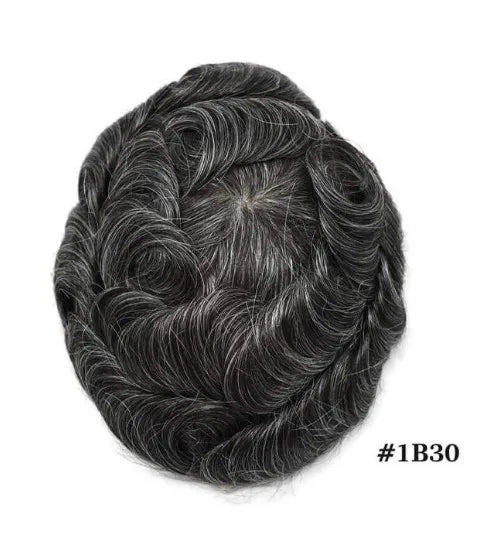 Мъжка тупичка за коса, фина моно мъжка перука, издръжлива капилярна протеза, 6 инча, ръчно изработени мъжки перуки, система от човешка коса, 130% плътност