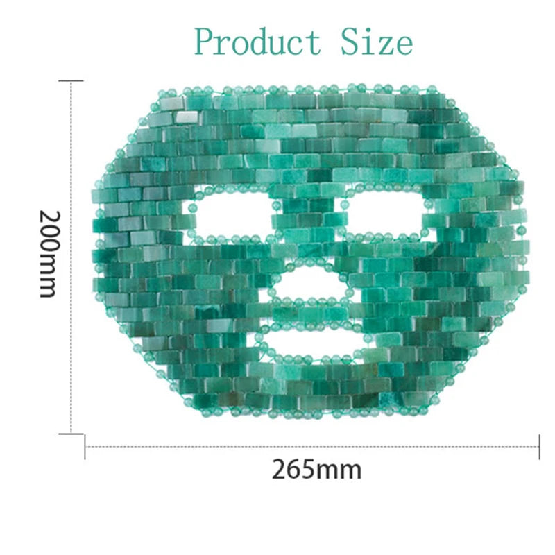 Натурална нефритена маска за лице Dongling, гваш, стъргалка, ролков масажор GreenJade Guasha, студена терапия, антиейдж нефритена маска, инструмент за красота