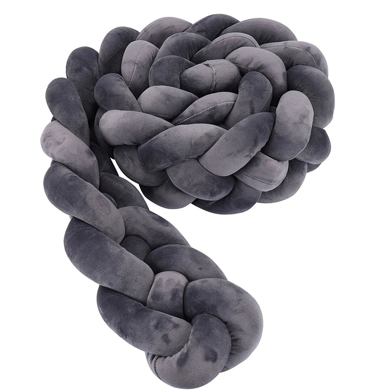 1M/2M/3M/3.6M Обиколка за детско креватче Tresse De Lit, щадяща кожата материя, декорация за бебешка стая, ръчно изработена възглавница с възли и мека подложка