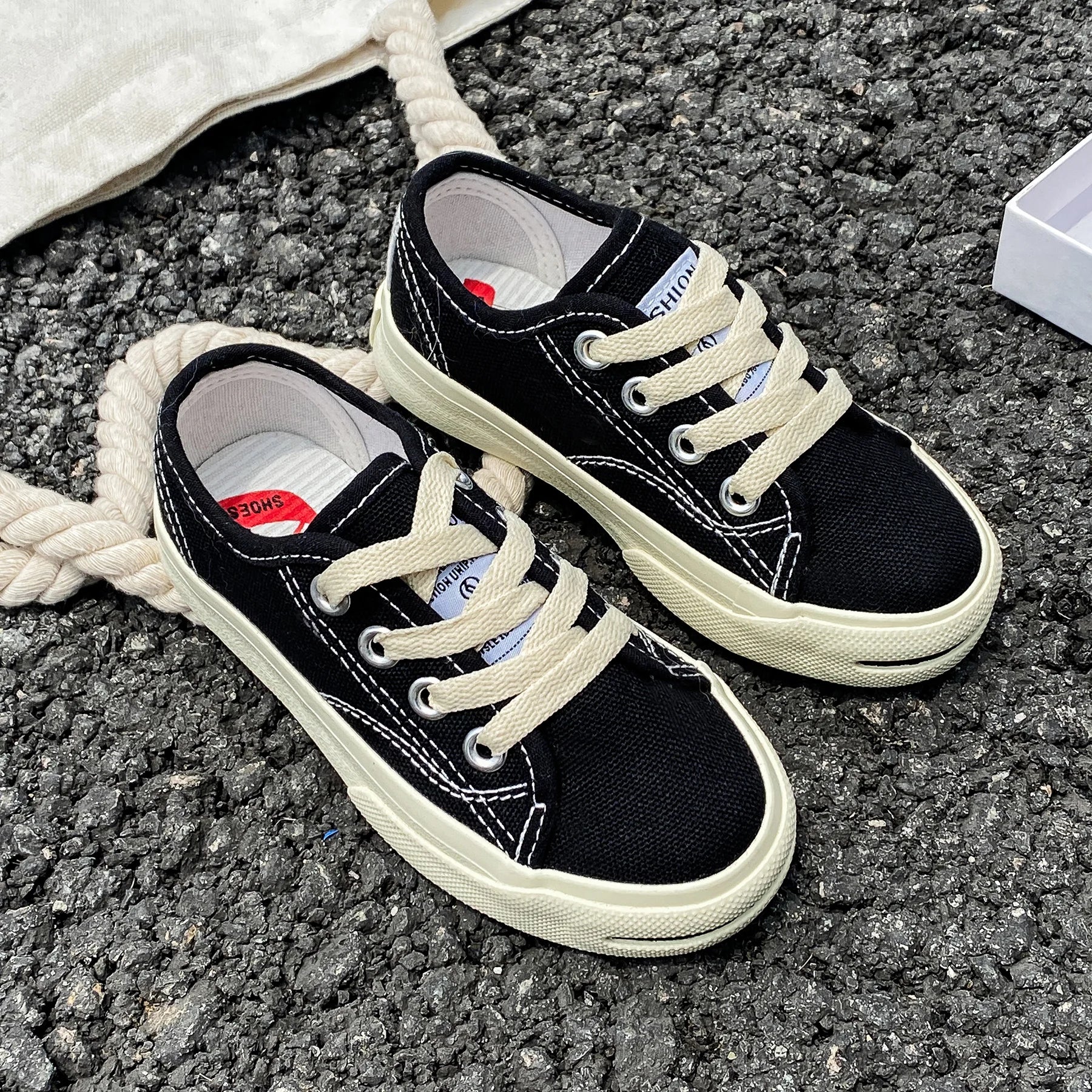 8037 Ниски, едноцветни детски платнени обувки с връзки, дишащи, за момчета и момичета, платнени обувки, удобни