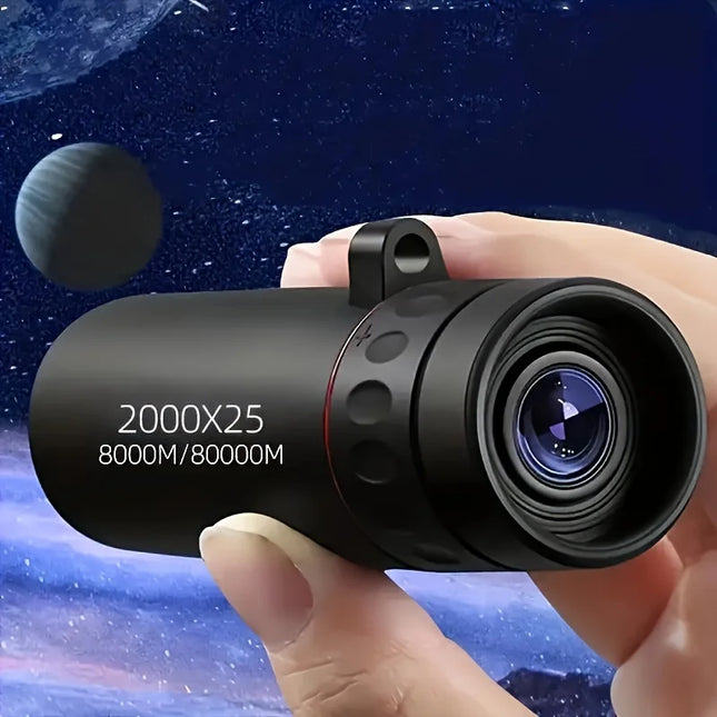 2025 2000X25 HD монокулярен телескоп, компактен и преносим за пътуване, туризъм, риболов, къмпинг, наблюдение на звезди, концерти и птици