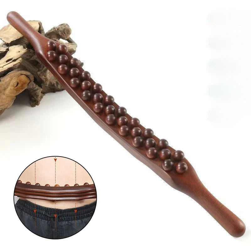 37 мъниста Универсален масаж на гърба, остъргване на сухожилия, третиране с пръчки, гуа ша релаксиращ терапевтичен инструмент, коремен масажор (пластмаса)