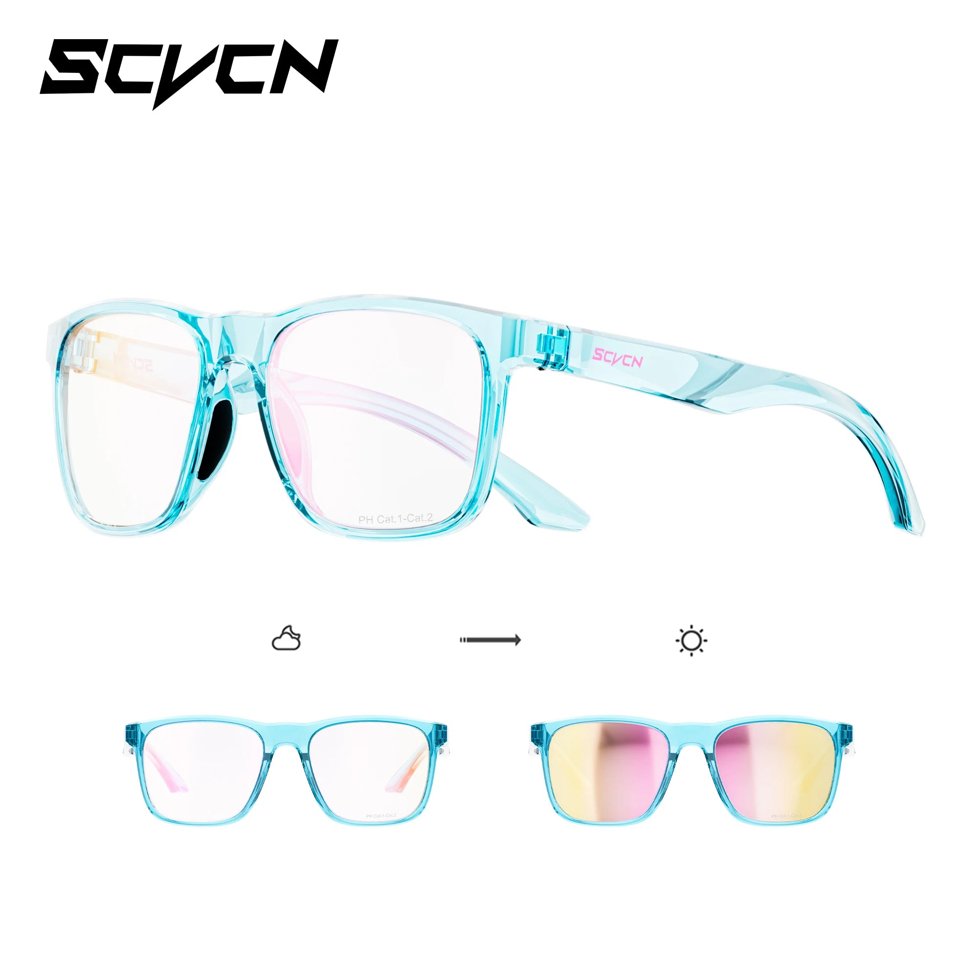 SCVCN Нови фотохромни очила за мъже UV400 MTB Спортове на открито Колоездене Слънчеви очила Модни очила Велосипедни Туризъм Очила за Катерене