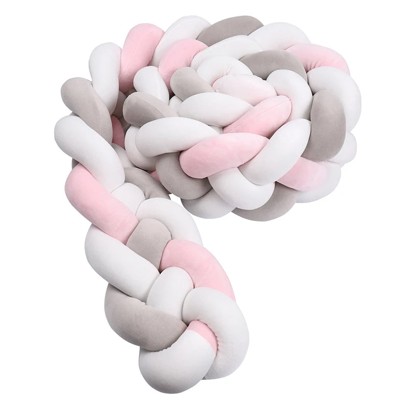 1M/2M/3M/3.6M Обиколка за детско креватче Tresse De Lit, щадяща кожата материя, декорация за бебешка стая, ръчно изработена възглавница с възли и мека подложка