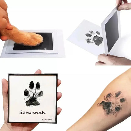 Подложка за мастило Paw Print Clean Touch, сувенир за собственик на куче или котка, комплект за изработка на отпечатъци от нос и лапа без мастило