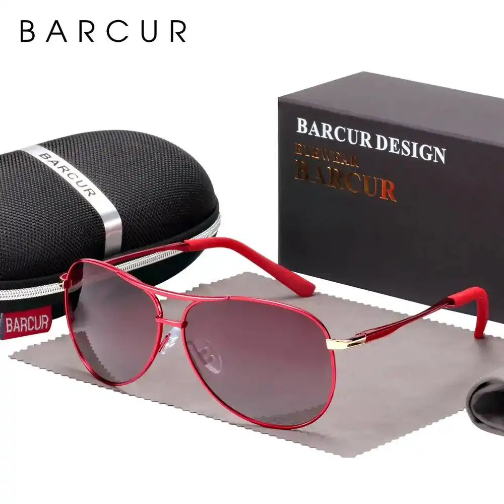 Слънчеви очила BARCUR Design за жени с поляризирани градиентни лещи за мъже, пилотски аксесоари за очила Gafas Oculos De Sol