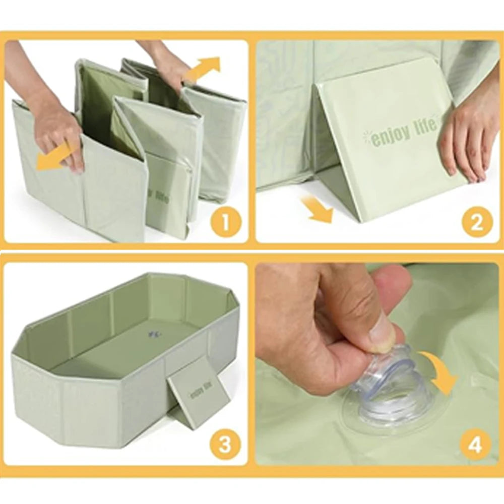 1 бр. Бебешка вана, сгъваема, лесна за съхранение, обикновена вана, удобна за носене, за употреба на закрито и на открито