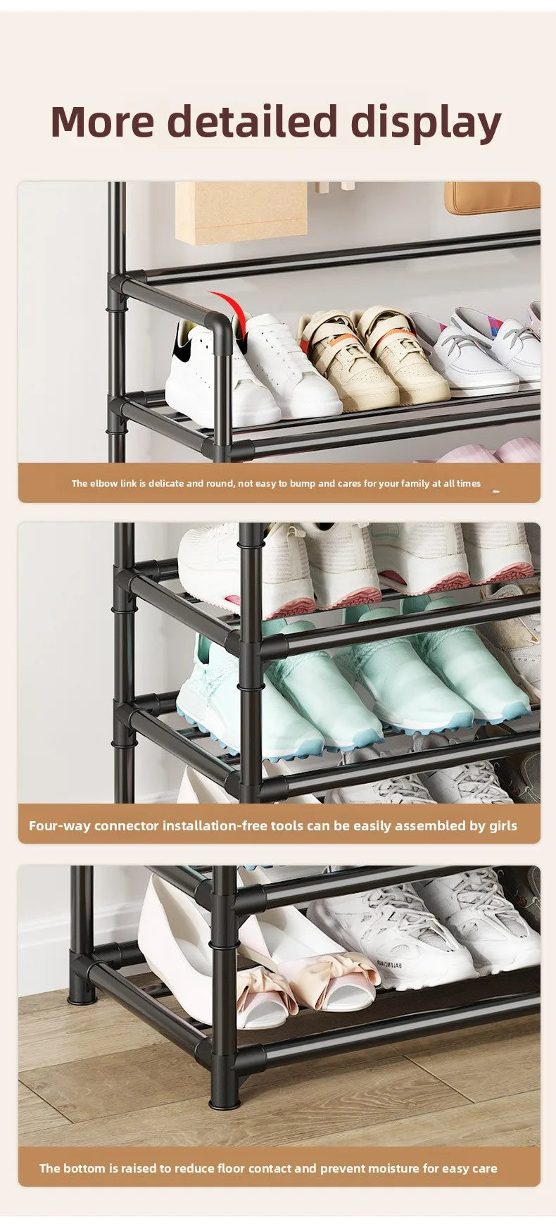 Многослойна стойка за обувки и шапки, монтирана на вратата - лесен за сглобяване, вграден в домакинството, многофункционален шкаф за съхранение за домашна употреба