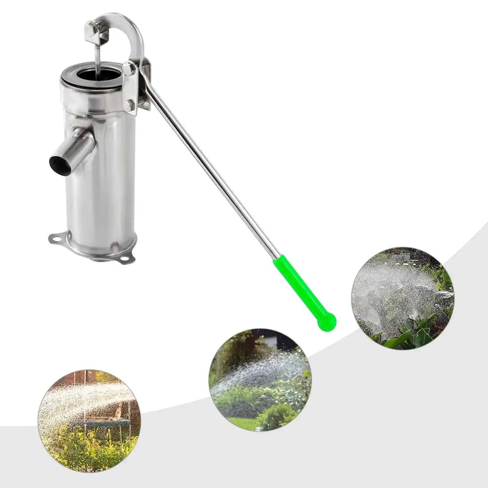 Помпа за дълбока вода от кладенец 32 мм, ръчна пресова помпа, ръчна помпа от неръждаема стомана за промишлена работа или градина, двор, ферма, дом