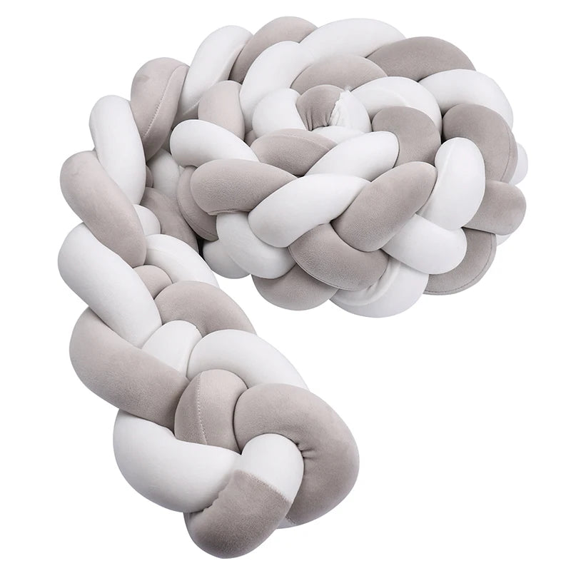 1M/2M/3M/3.6M Обиколка за детско креватче Tresse De Lit, щадяща кожата материя, декорация за бебешка стая, ръчно изработена възглавница с възли и мека подложка