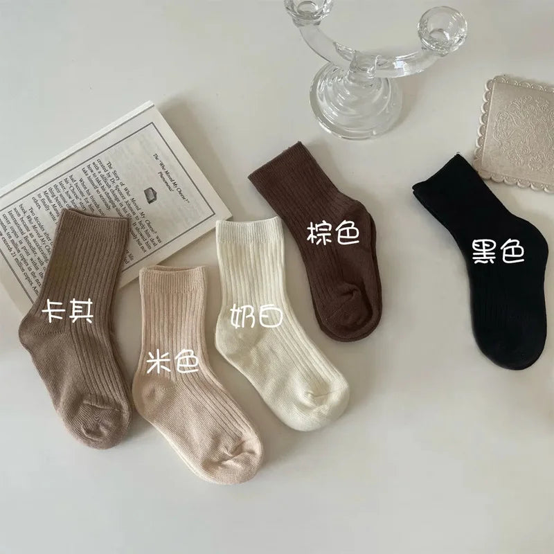5 чифта детски чорапи за момчета, серия тенис, детски спортни чорапи за ученици, пролетно-есенни меки памучни чорапи за малки деца със средна тръба