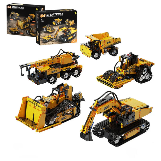 STEM строителни блокове 5 в 1 програмиращ робот RC и APP контрол инженерни колички модел на марсоход програмируеми играчки за деца