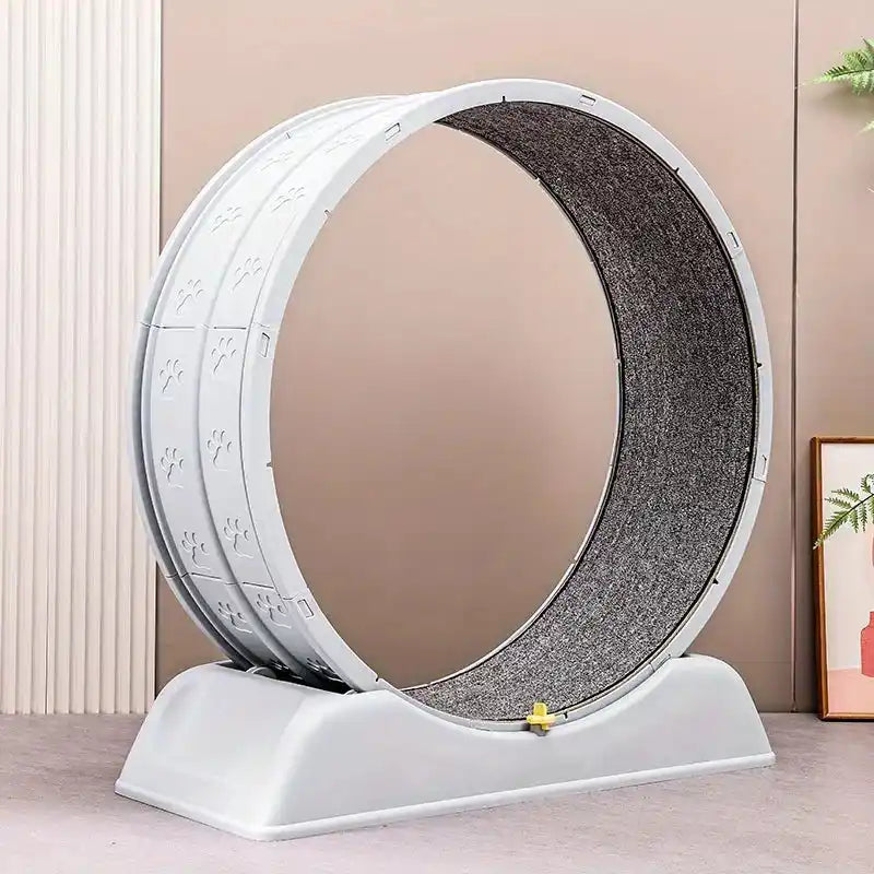 Бягаща пътека за упражнения с колело за котки, ултра тиха дървена играчка за обучение на котки със заключващ механизъм, подвижен килим, 76 см