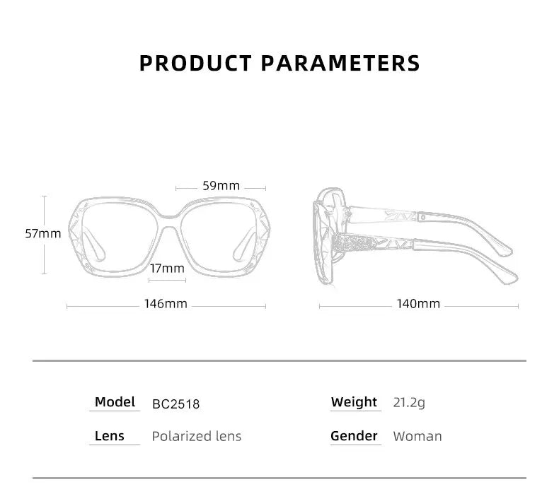 Оригинални слънчеви очила BARCUR за жени, поляризирани, елегантен дизайн, градиентни слънчеви очила за жени, аксесоар за женски очила