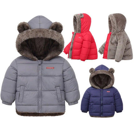 Бебешки якета с качулка, памучни връхни дрехи, детски дебели поларени палта, кашмирени ватирани якета, зимни топли палта за момчета и момичета
