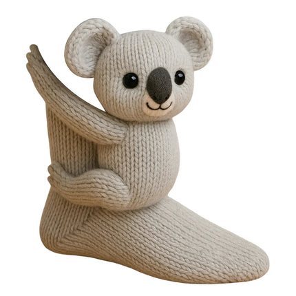 3D плетени чорапи с животни, сладки коала, панда, котка, ленивец, ръчно плетени топли уютни забавни чорапи, новост за жени