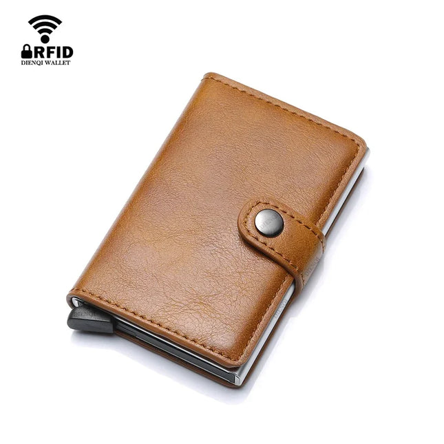 RFID Visit Държач за кредитна карта Луксозен малък смарт портфейл Метален калъф за визитни карти за жени Минималистичен портфейл за мъже