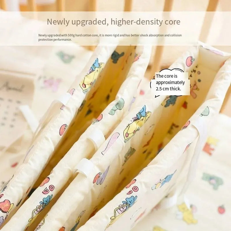 2025 Ограда за бебешко креватче Мека памучна чанта Анти-сблъсък лента Детска еднокомпонентна ограда за легло Сплескана защитна кърпа за легло Бебешка ограда