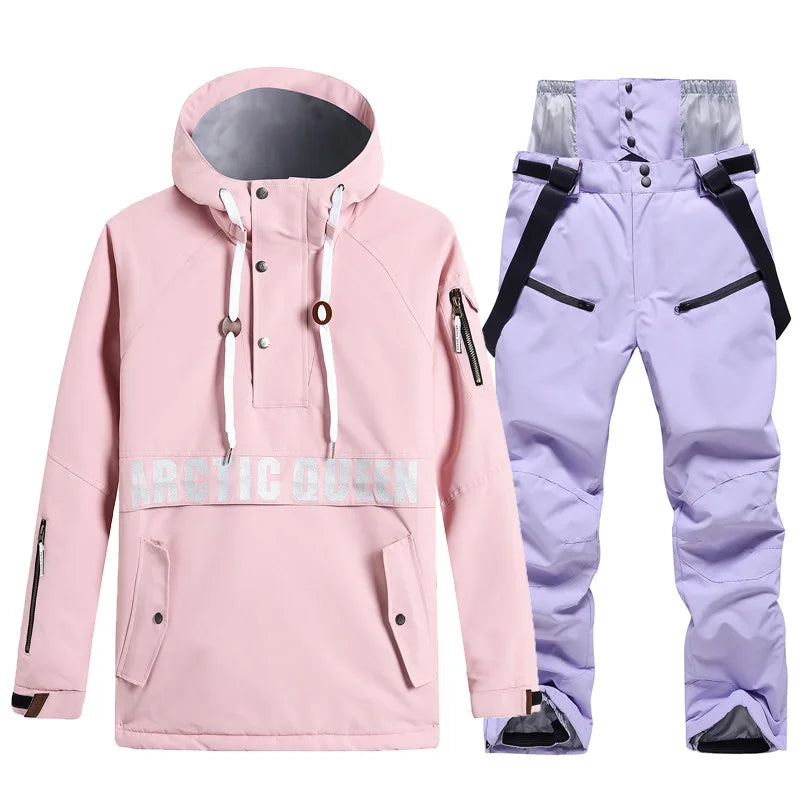 Комплекти ски костюми за мъже и жени, водоустойчиви, снежен костюм, комплект ски яке и панталон, облекло за дейности на открито, сноуборд, гащеризон