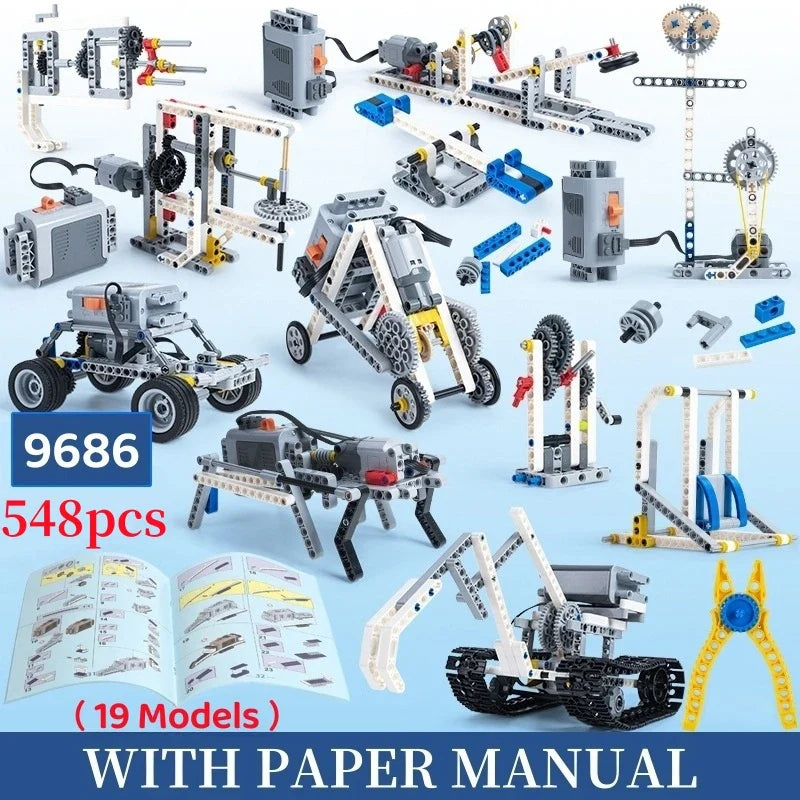 STEM 9686 Технически части Мултитехнологично програмиране Образователни ученици Учат „Направи си сам“ строителни блокове тухлена енергия детски играчки подарък