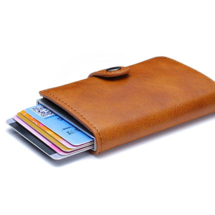 RFID Visit Държач за кредитна карта Луксозен малък смарт портфейл Метален калъф за визитни карти за жени Минималистичен портфейл за мъже