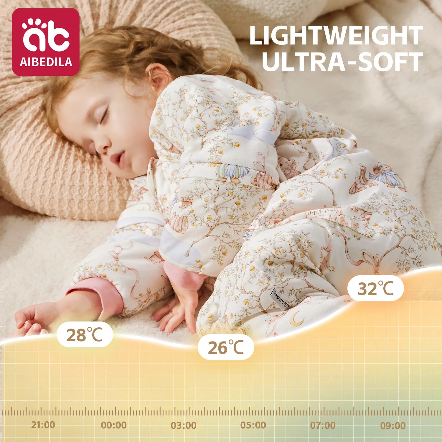 AIBEDILA Бебешки чувал за спане, мек и уютен спален чувал за бебета, супер топъл ватиран одеяло за носене с подвижни ръкави, 6M-7G, момче/момиче