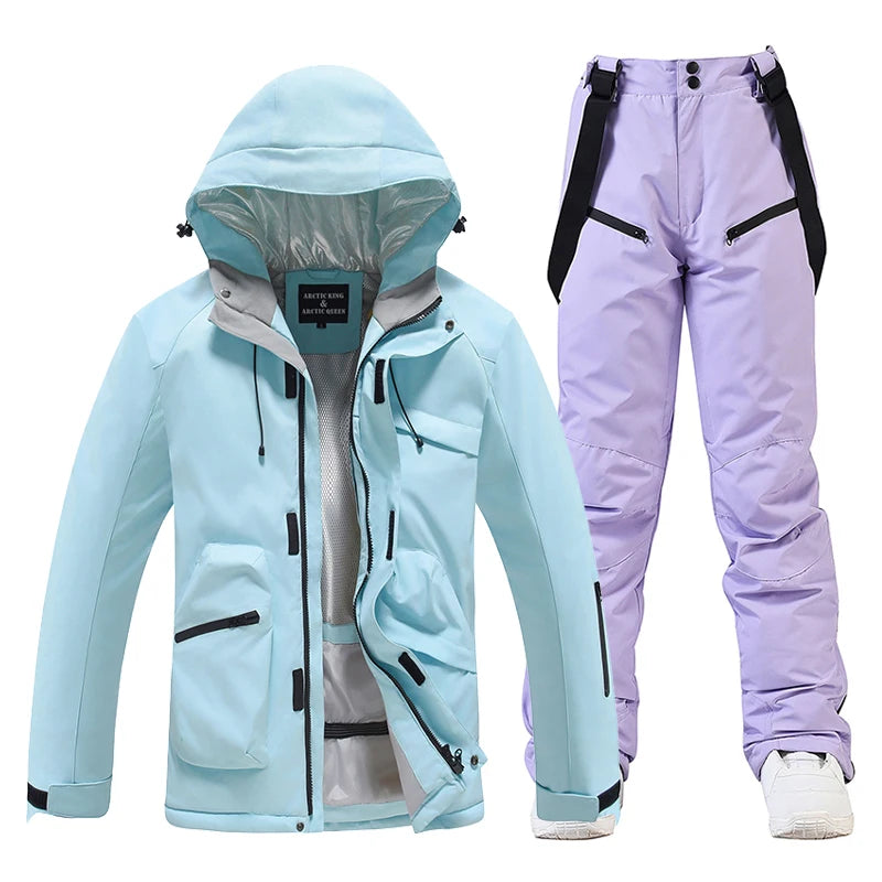 Ново, Комплекти ски костюми за мъже и жени, Водоустойчиви, Снежен костюм, Комплект ски яке и панталон, Облекло за дейности на открито, Сноуборд, Гащеризон